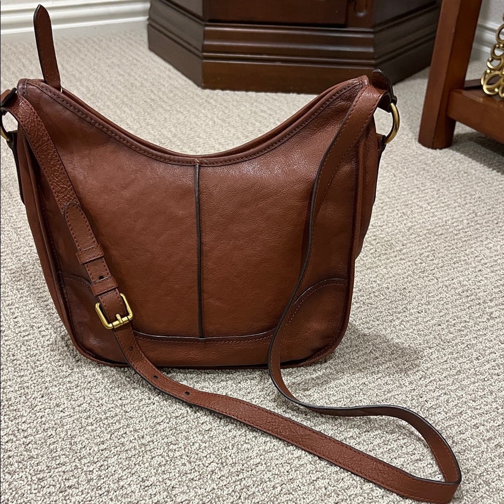 Frye Chestnut Leather Shoulder Bag